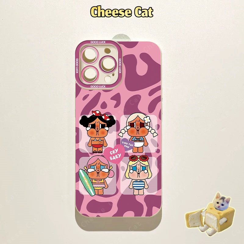 cho Crying Bae Ốp lưng iPhone họa tiết da báo cho iPhone 16 Pro Max 17 Air 14 13 15 Plus 11 12 Xs Max XR 7 Plus 8 SE