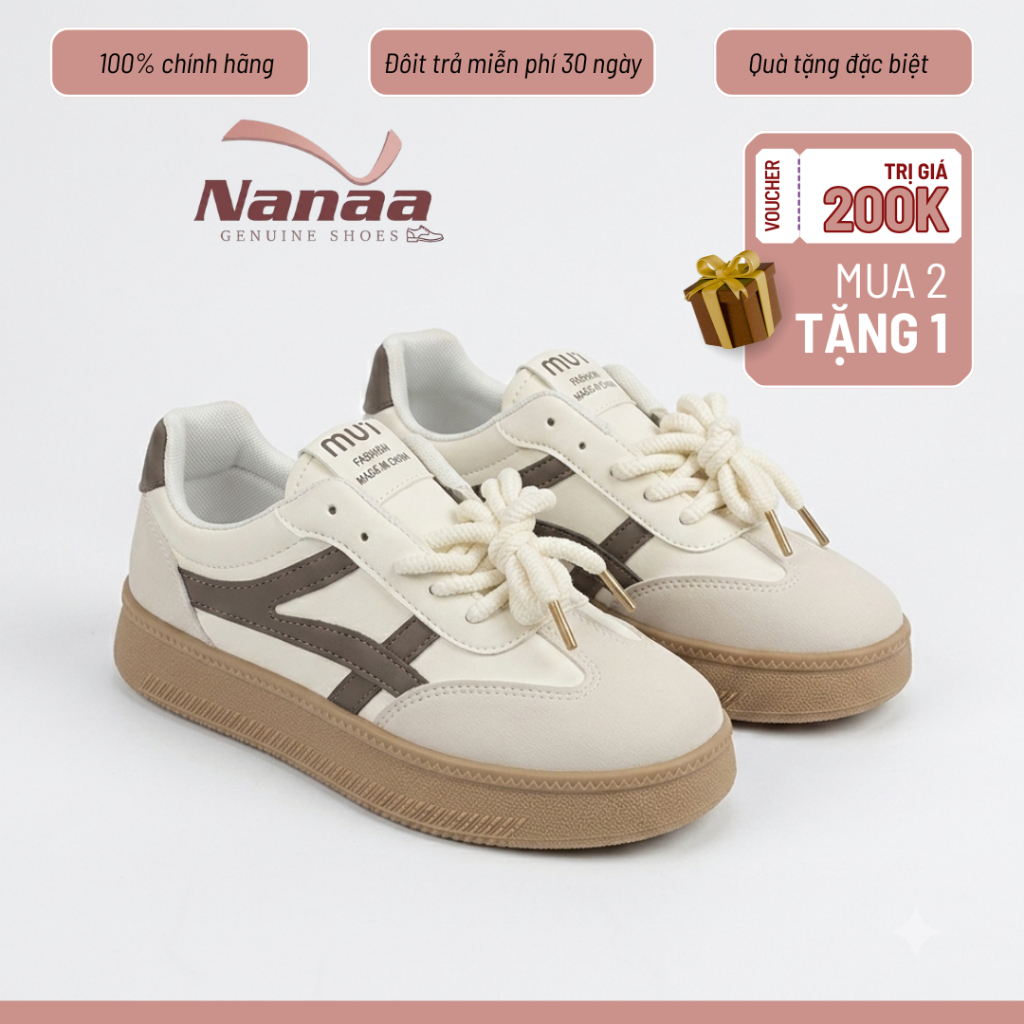 Giày Nữ Độn Đế Tăng Chiều Cao Phong Cách Hàn Quốc Sneaker Đứng Form Nữ Tính Trẻ Trung
