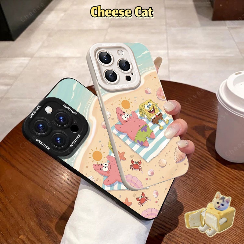 cho patrick Đại Dương Bãi Biển Sponge Dành Cho iPhone 11 12 13 14 15 16 Pro Max 15 Plus 17 Air Xs Max XR 7 Plus 8 SE