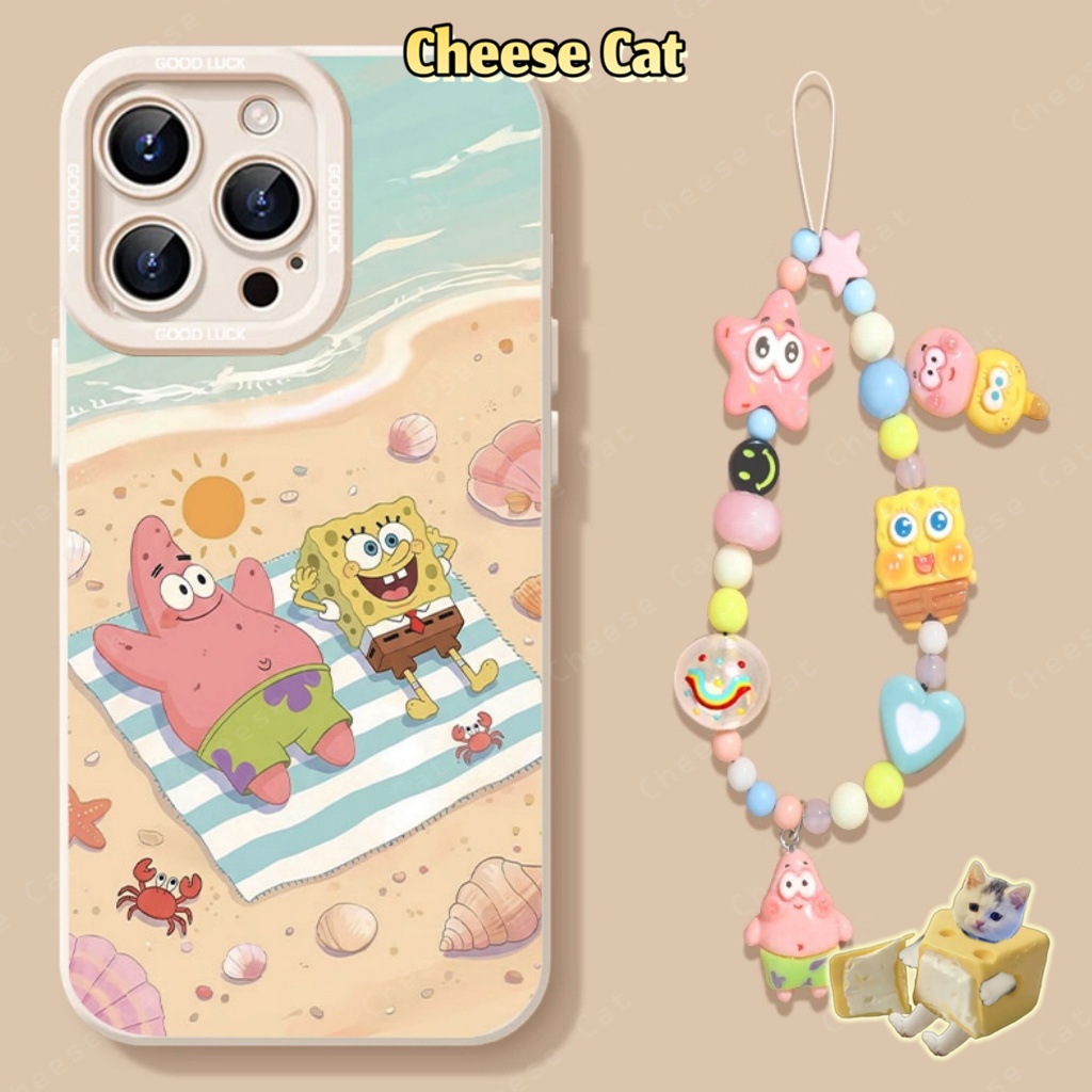 cho patrick Đại Dương Bãi Biển Sponge Dành Cho iPhone 11 12 13 14 15 16 Pro Max 15 Plus 17 Air Xs Max XR 7 Plus 8 SE