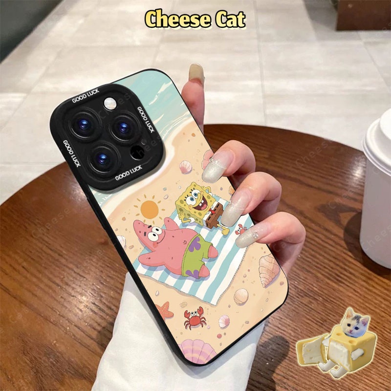 cho patrick Đại Dương Bãi Biển Sponge Dành Cho iPhone 11 12 13 14 15 16 Pro Max 15 Plus 17 Air Xs Max XR 7 Plus 8 SE