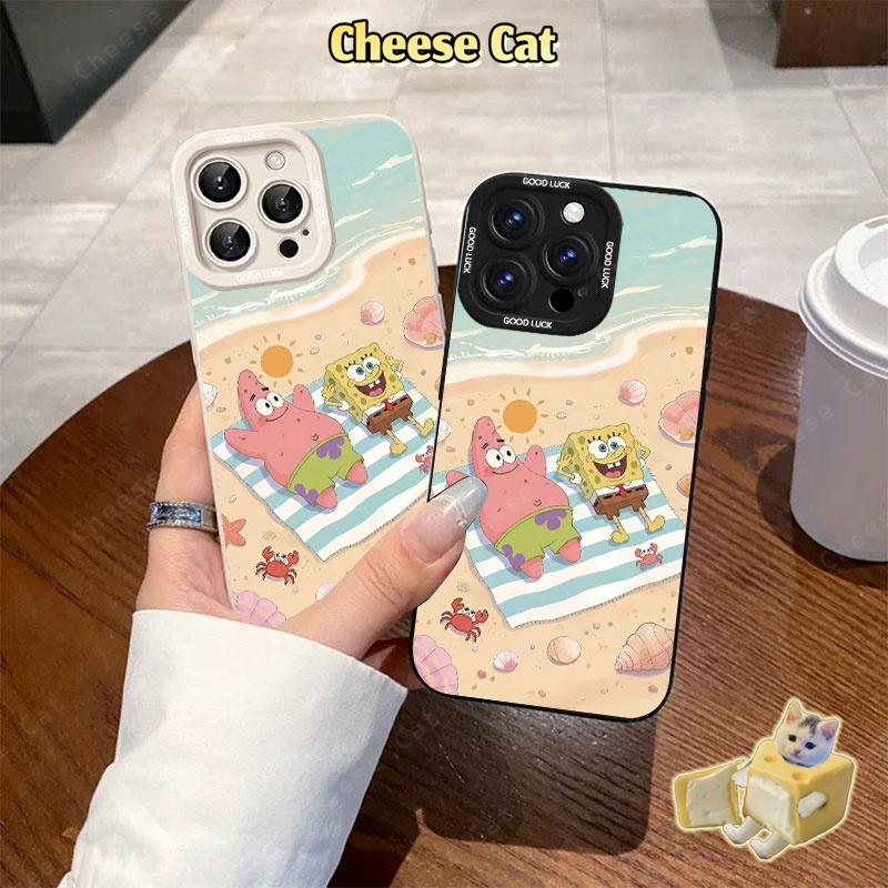 cho patrick Đại Dương Bãi Biển Sponge Dành Cho iPhone 11 12 13 14 15 16 Pro Max 15 Plus 17 Air Xs Max XR 7 Plus 8 SE