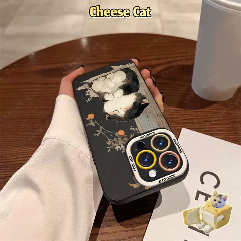Ốp chân mèo có dây buộc và quýt Mèo Béo dành cho iPhone 13 12 11 14 15 16 Pro Max 15 Plus 17 Air Xs Max XR 7 Plus 8 SE