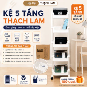 Hỏa tốc Kệ 5 Tầng Thạch Lam Kệ Nhựa Đa Năng Khay Sâu 11cm Kệ Đựng Sách Vở Kệ Lắp Siêu Chắc Tiện Dụng