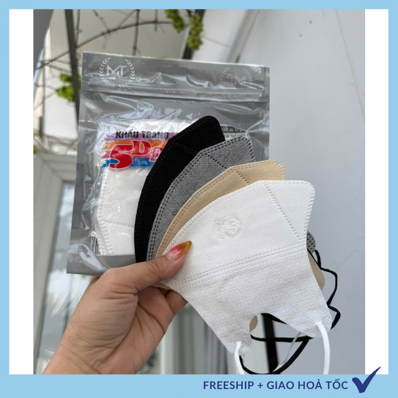 [ 10 Túi 100 Chiếc ] Khẩu Trang 5D 3 Lớp Chống Nắng Chống Bụi Chống Tia UV