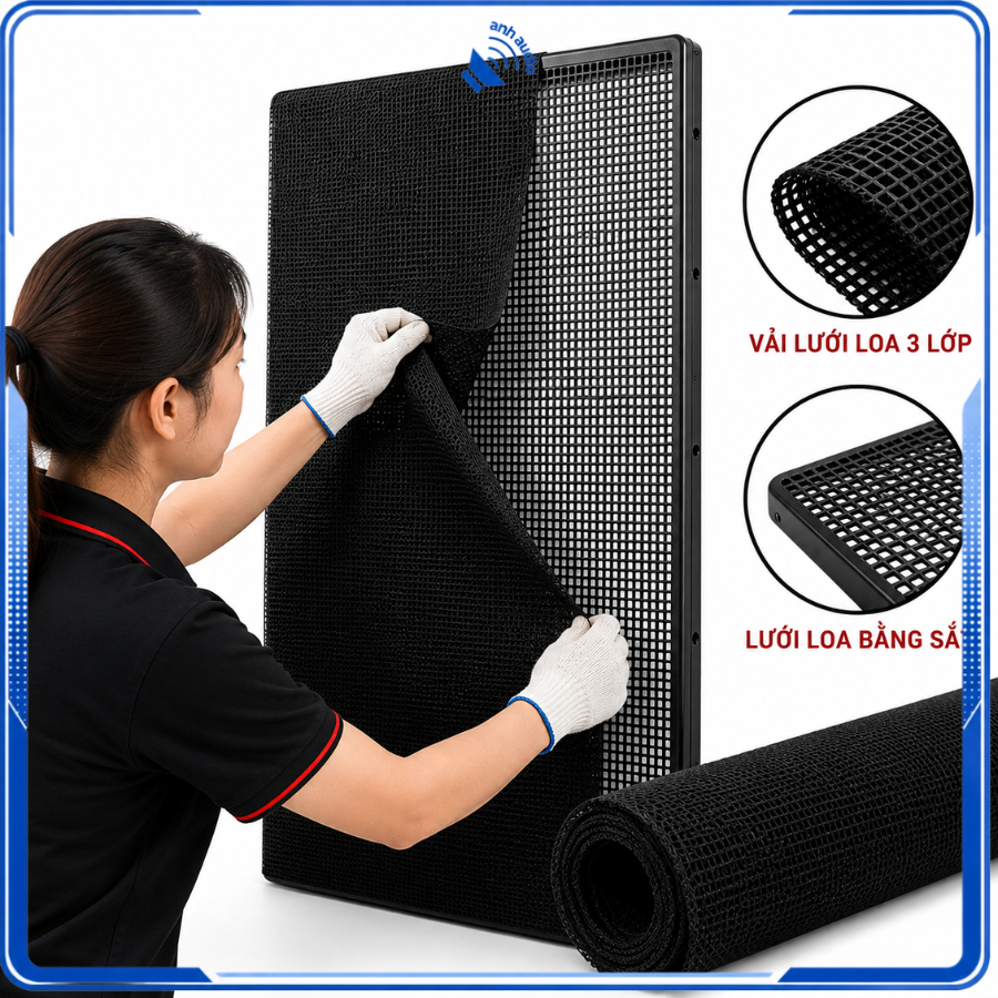 E căng thùng loa ecang vải lưới loa 3 lớp chống bụi thùng loa khổ 100 x ...