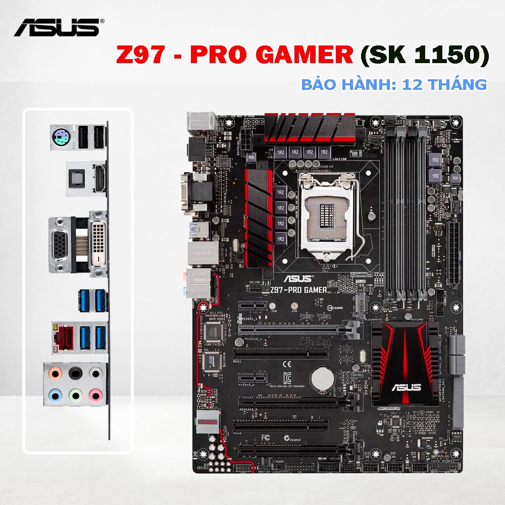 Main ASUS Z97-PRO GAMER Socket 1150 DDR3 ATX 4 Khe RAM Hỗ Trợ i7