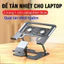 Giá đỡ laptop có quạt tản nhiệt Lofit giá đỡ máy tính - Để được điện thoại và sách, gấp gọn, chỉnh độ cao, chạy êm