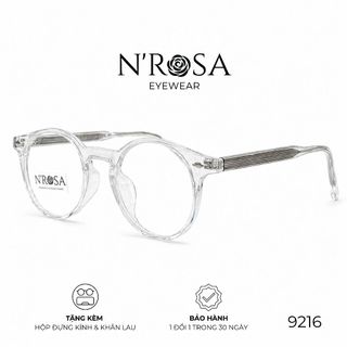 Gọng Kính Cận N’ROSA 9216 – Dáng Mắt Tròn Retro Quốc Dân, Chất Nhựa Siêu Bền Nhẹ Cân Mọi Dáng Mặt