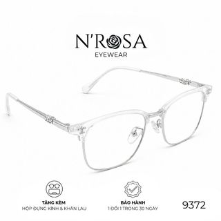 Gọng Kính N’ROSA 9372 | Gothic Clubmaster Edition – Thiết Kế Nửa Khung Sang Trọng, Họa Tiết Cá Tính