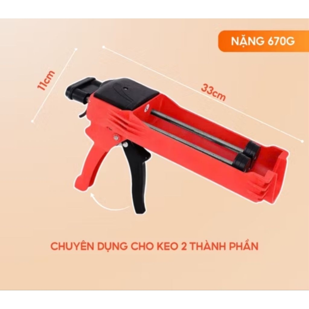 Bộ Dụng Cụ Thi Công Keo Chà Ron Epoxy Chuyên Nghiệp - Súng Bơm Keo, Bộ Bi Miết Ron Chuyên Dụng Cho Keo 2 Thành Phần