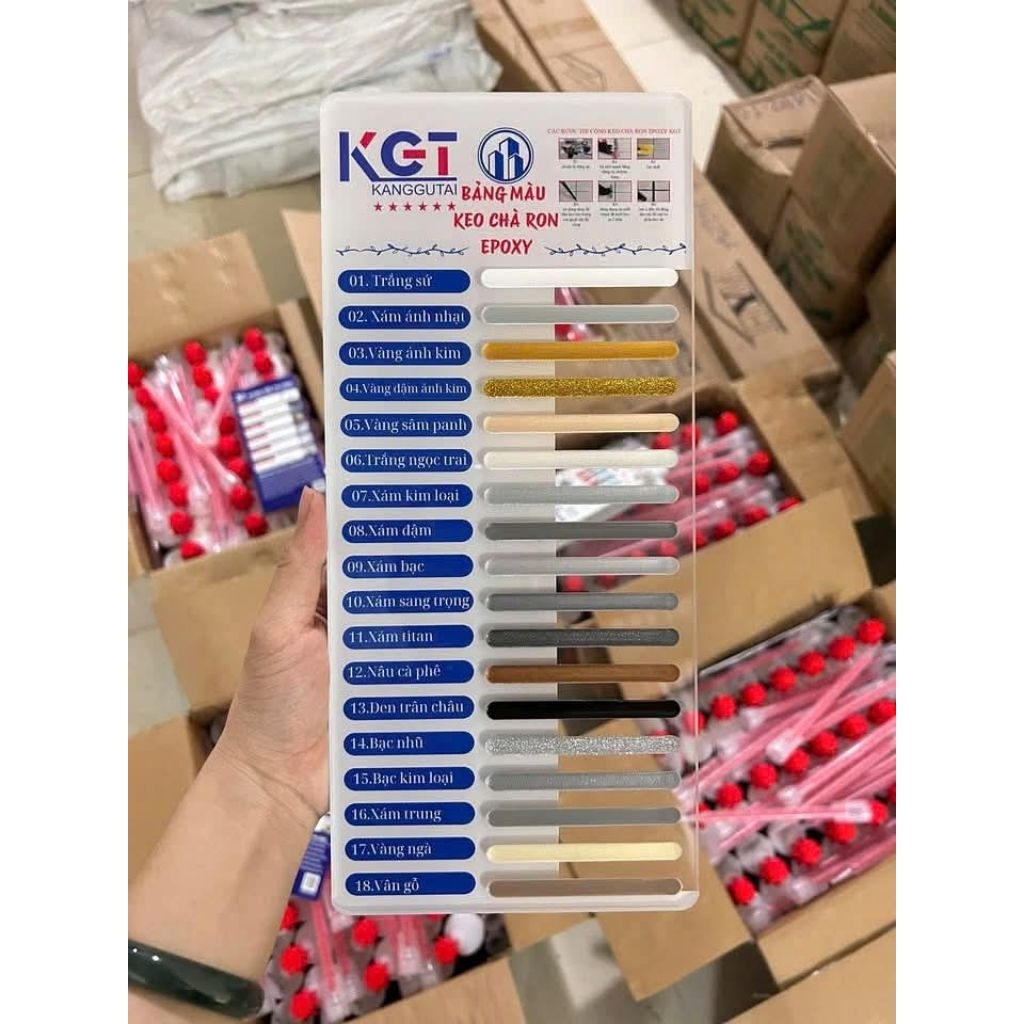 Keo Chà Ron Gạch Epoxy KGT 400ml - Combo 24 Chai (1 Thùng) Tặng Bộ Dụng Cụ Thi Công Full Chống Thấm.