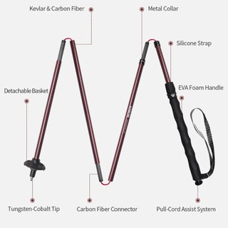 COMBO Hai Gậy Chạy Trail Cao Cấp AONIJIE E4219 Carbon Công nghệ Sợi Kevlar Siêu Nhẹ Siêu Bền 126g