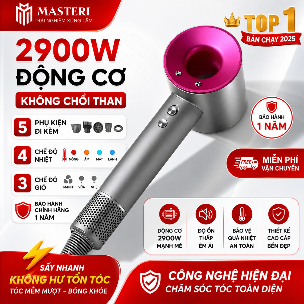 Máy sấy tóc không lưỡi cao tốc | Công suất lớn, ion âm, bảo vệ tóc | Nhiệt độ ổn định | Hỗ trợ bán buôn ưu đãi