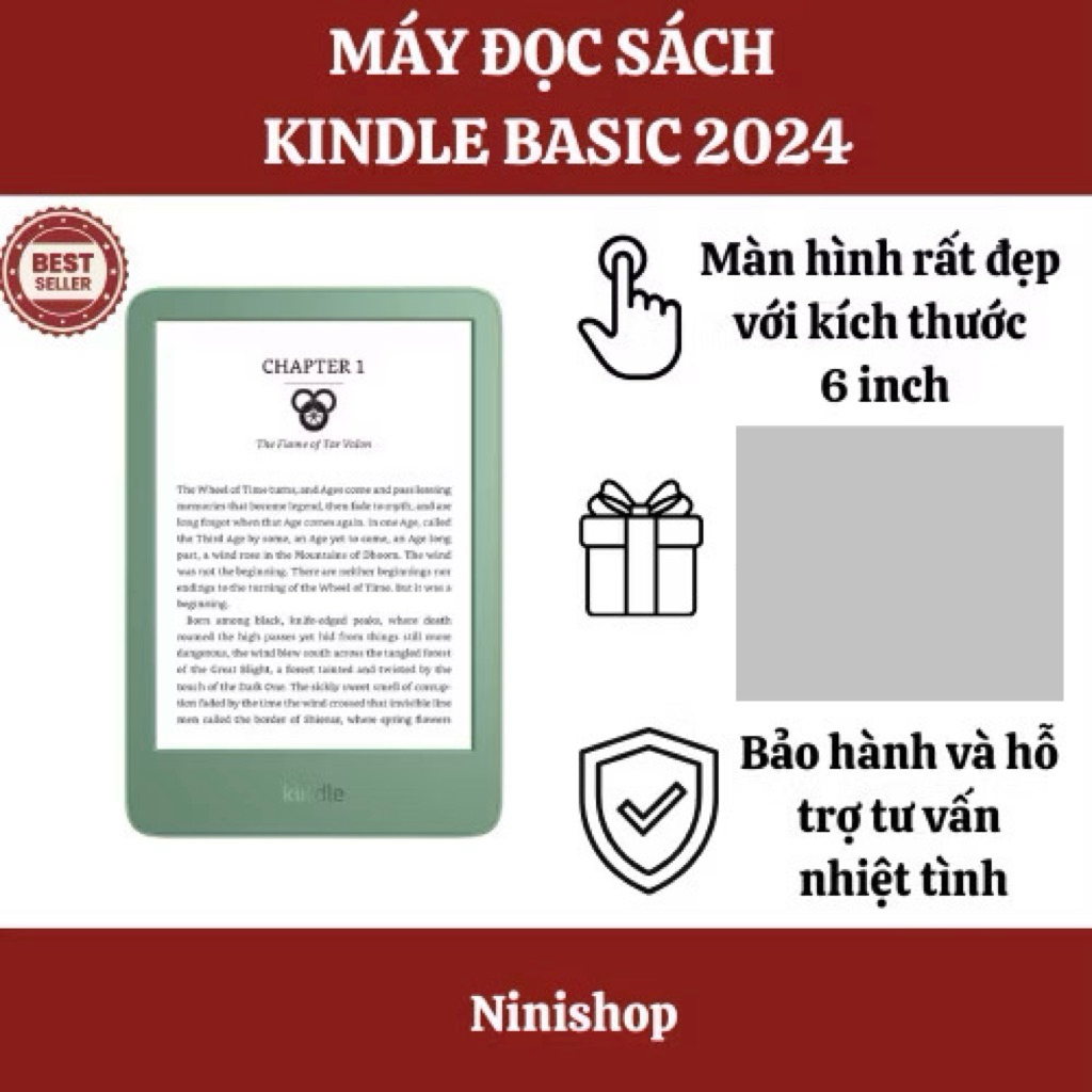 Máy đọc sách New Kindle 2024 | Thế hệ 11 | 300ppi | Type C | 16GB | MATCHA/BLACK | BigBuy360 - bigbuy360.vn