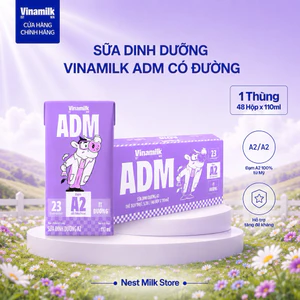 Sữa Dinh Dưỡng Vinamilk ADM Đạm A2 Ít Đường 110ml/ 180ml - Thùng 48 Hộp
