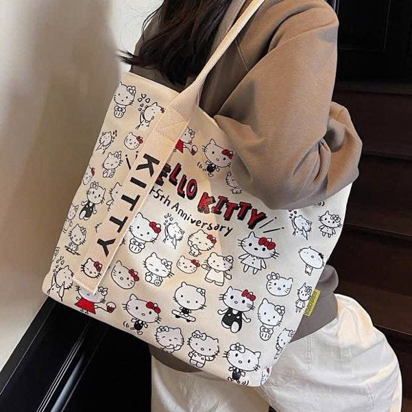Túi tote hello kitty khoá kéo - Túi xách đi học, đi chơi, túi đeo vai 10