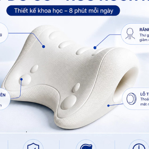 Gối Massage Cổ Gáy Tại Nhà Công Thái Học HPS Giúp Kéo Dãn Đốt Sống Cổ, Thư Giãn, Giảm Đau Mỏi Cổ Vai Gáy HiệuQuả thuytam