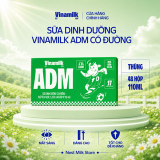 Sữa Dinh Dưỡng Vinamilk ADM Có Đường (110ml / 180ml) - Thùng 48 Hộp
