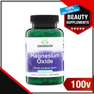 Viên uống Magie Oxide hàm lượng cao 500mg 1 viên - Hộp 100 viên Swanson