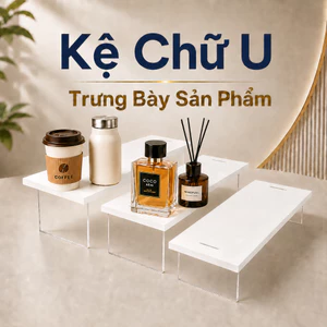 Kệ Mica Chữ U Trưng Bày Sản Phẩm Khay Mica Decor Mỹ Phẩm Phụ Kiện Livestream Mô Hình Bày Biện Bán Hàng