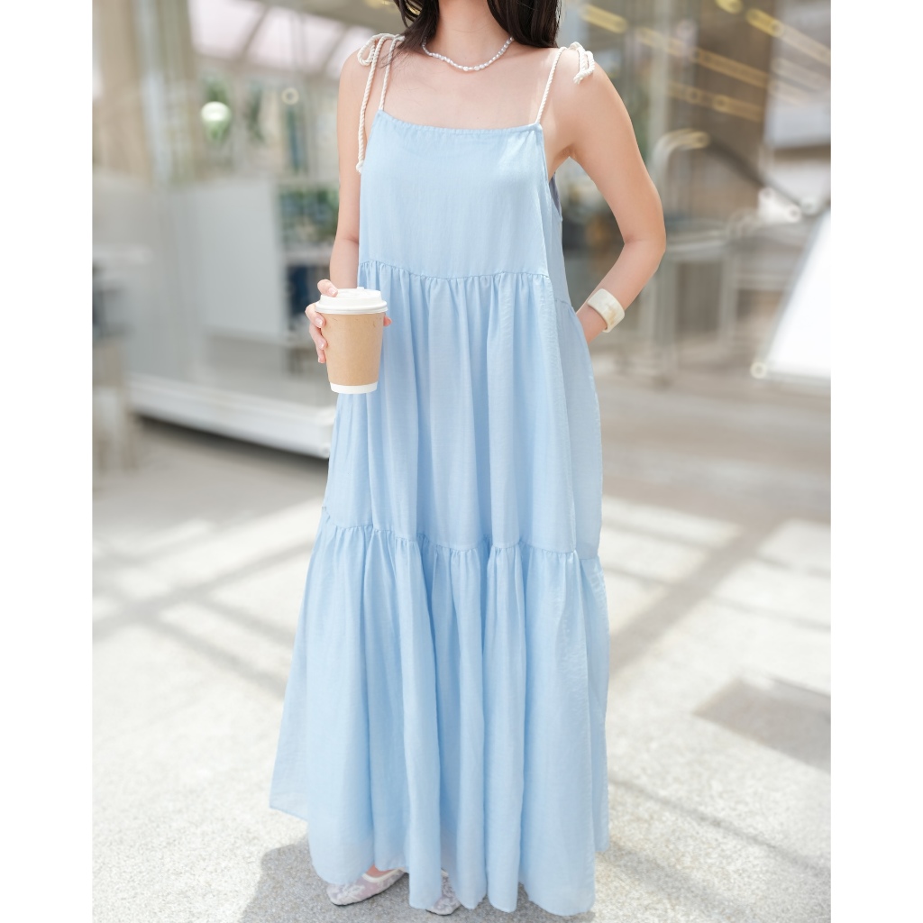 Đầm Nữ NELICK Mùa Hè Hai Dây Dáng Dài Đi Biển Dễ Thương  SECODEE