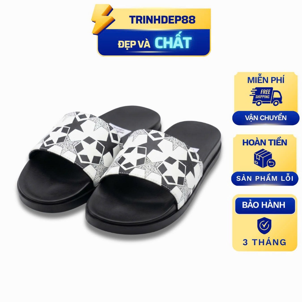 KHÂU ĐẾ Dép lê nam nữ quai ngang  thiết kế họa tiết đế cao su bền bỉ cho mùa hè size từ 36 - 44