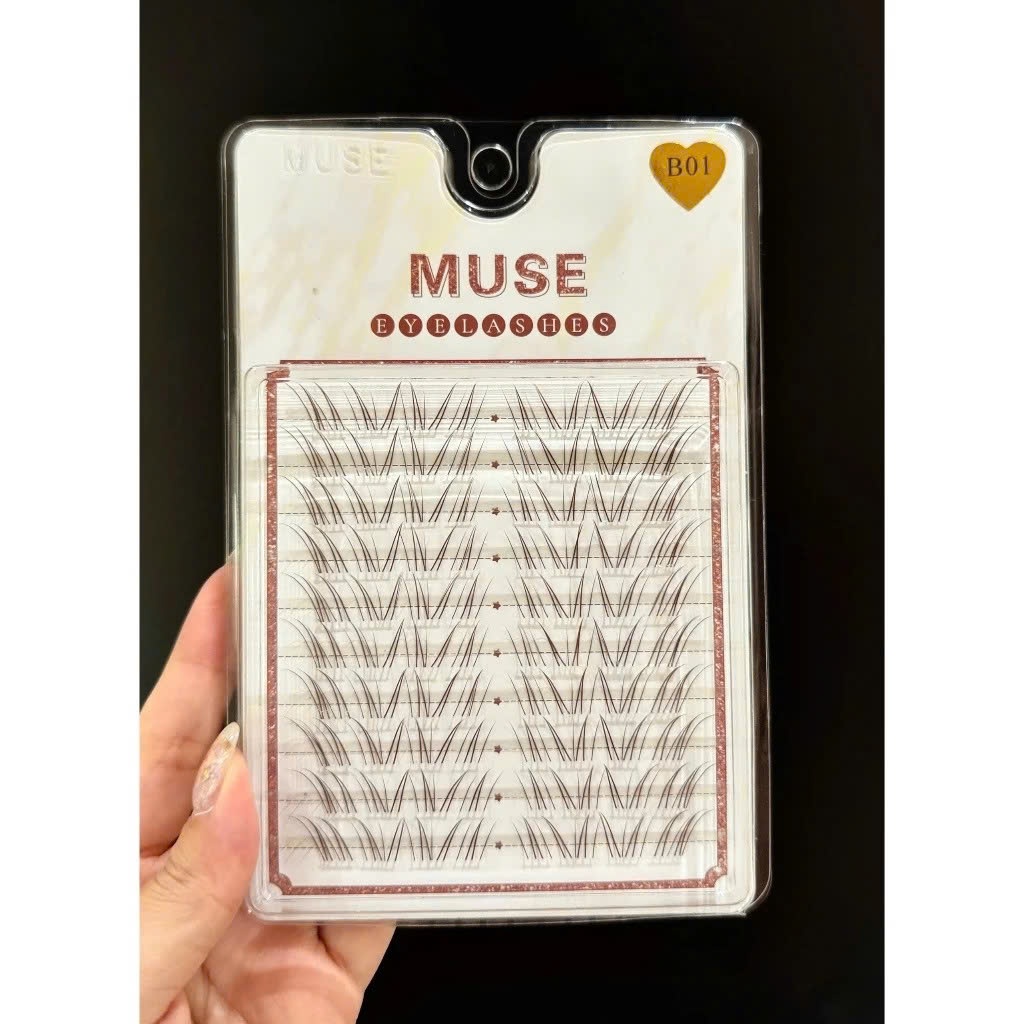 LeeVelvetLashes mi muse nâu B01, mi giả cao cấp nâu tây,Sợi mi mảnh, mềm – tạo hiệu ứng như mi thật