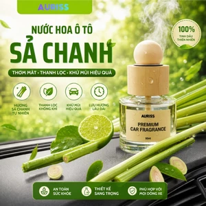 Nước Hoa Ô Tô Hương Chanh Sả 50ml Cao Cấp - Nước Hoa Ô Tô Khử Mùi, Chống Say Xe, Mùi Hương Thư Giãn