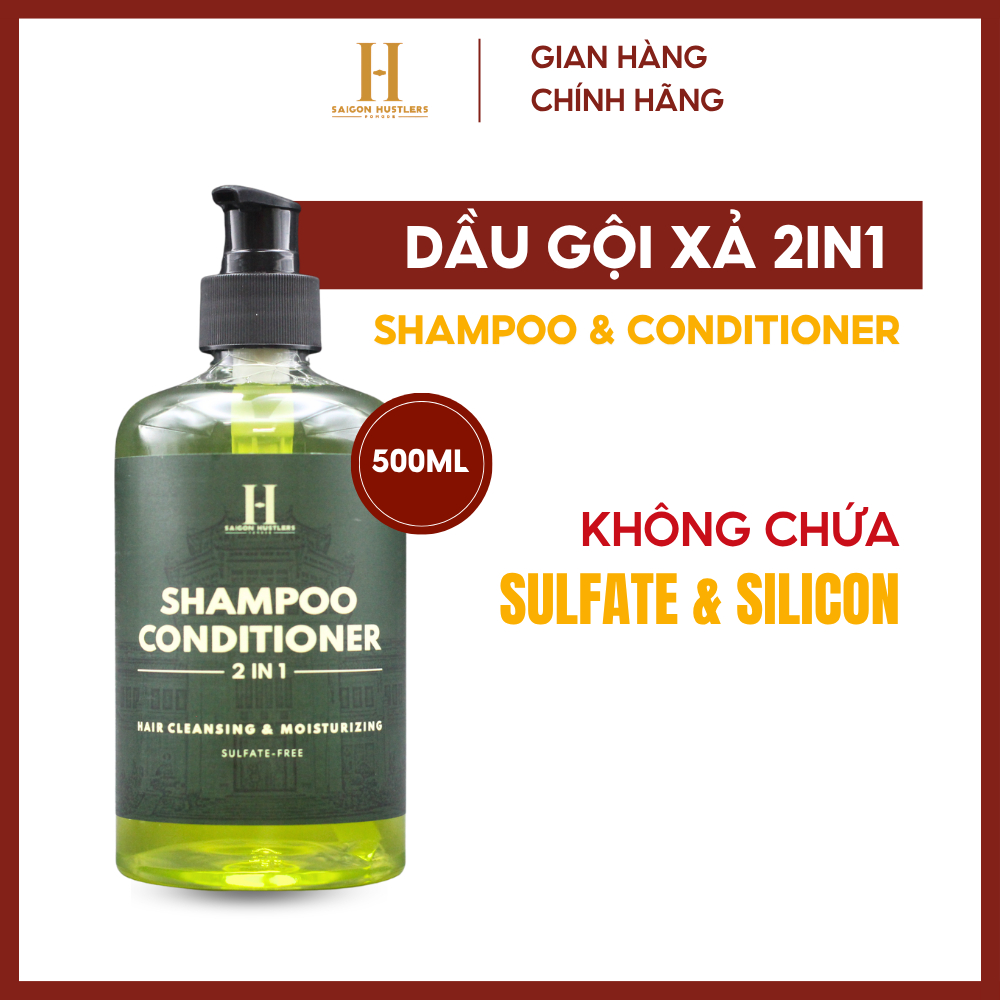 Dầu gội xả nam 2in1 không Sulfate và Silicone Shampoo Conditioner 500ml - Saigon Hustlers Pomade