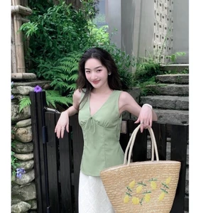 𝗔𝗺𝗮 𝗟𝗶𝗻𝗲𝗻 - Áo Linen cộc tay cột eo