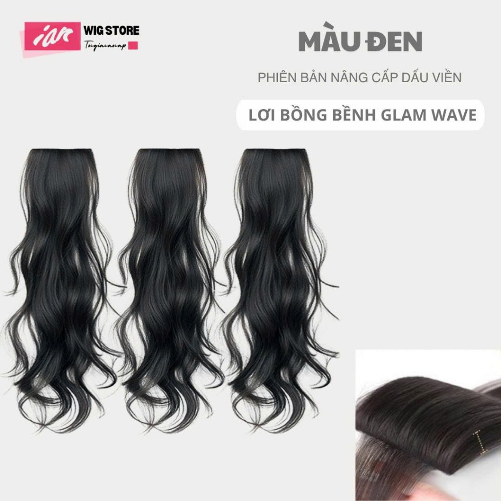 Kẹp Tóc Giả 3 Mảnh Glam Wave IAN – Tóc Kẹp Layer Uốn Lơi Bồng Bềnh Tự Nhiên