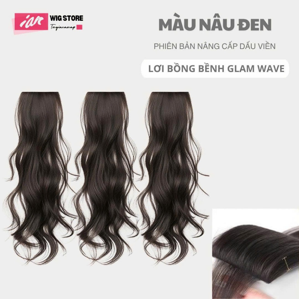 Kẹp Tóc Giả 3 Mảnh Glam Wave IAN – Tóc Kẹp Layer Uốn Lơi Bồng Bềnh Tự Nhiên