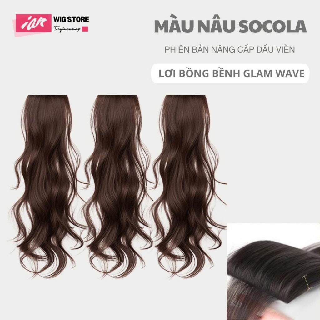 Kẹp Tóc Giả 3 Mảnh Glam Wave IAN – Tóc Kẹp Layer Uốn Lơi Bồng Bềnh Tự Nhiên