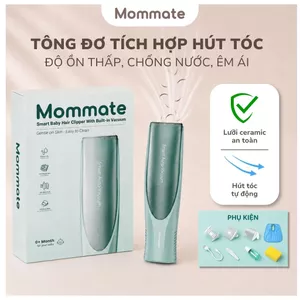 Tông Đơ Cắt Tóc Cho Bé Mommate Tích Hợp Hút Tóc Tự Động - Êm Ái, Không Vương Tóc