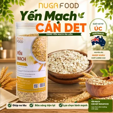 Yến mạch cán dẹt ăn liền NUGAFOOD, yến mạch giảm cân, ăn kiêng tiện lợi cho người bận rộn hủ 500g