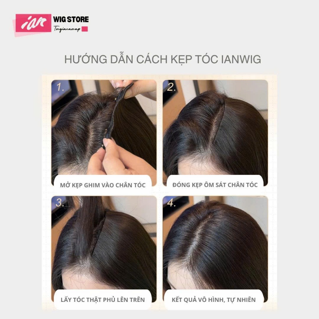 Tóc Kẹp Sóng Mây 3 Mảnh IAN – Nâng Cấp Dày Viền