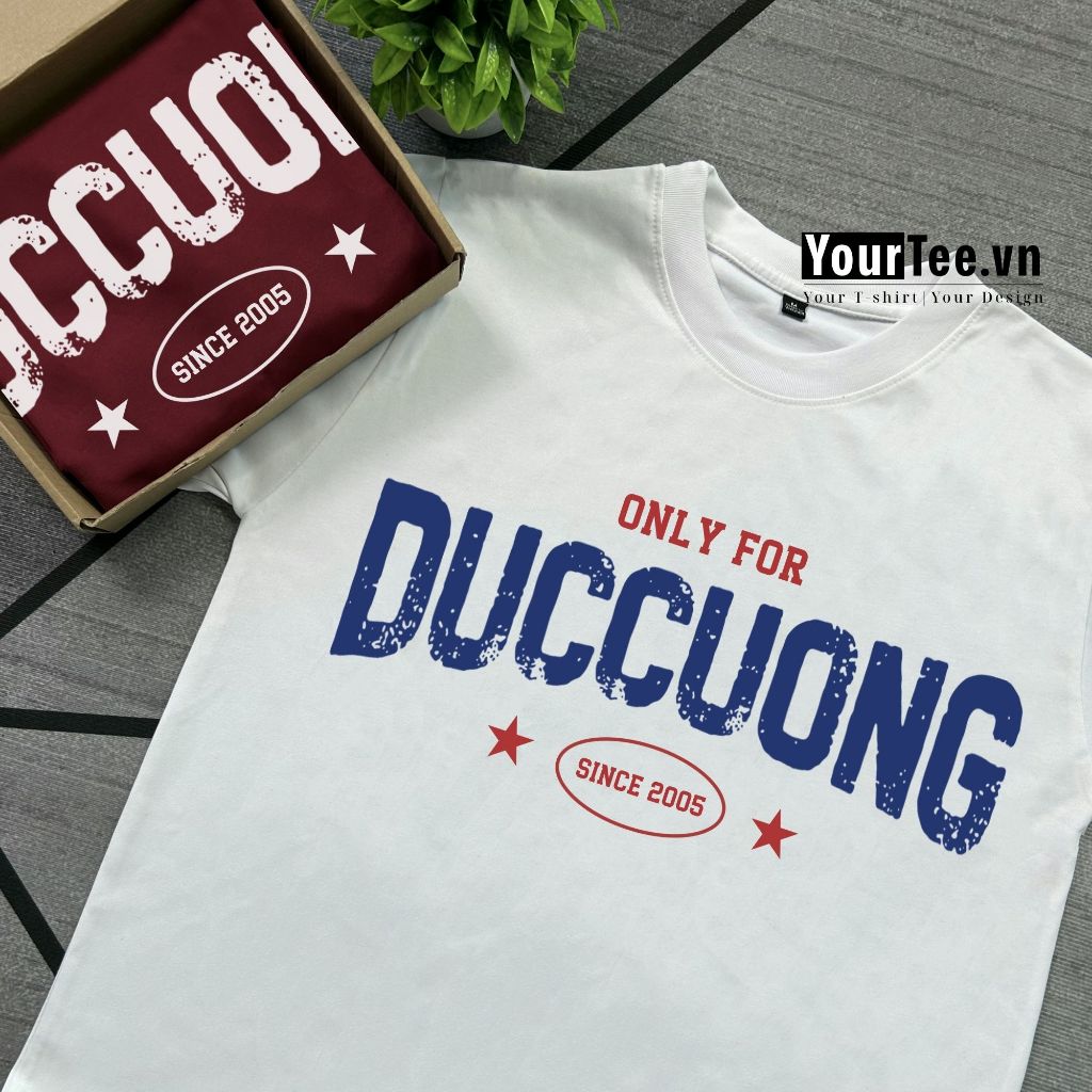 [ÁO THUN UNISEX IN TÊN] Áo Thun Oversize In Chữ Cá Nhân Hóa Cotton Dày Đẹp+Tặng Hộp YTN03