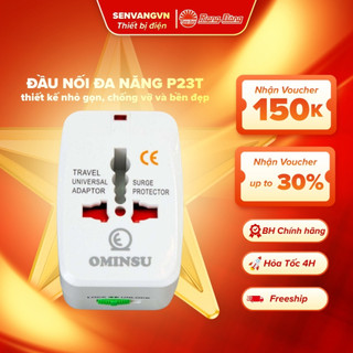 [Hỏa tốc] Ổ cắm du lịch thông Minh OMINSU P23T chân cắm đa năng gấp gọn - Senvangvn