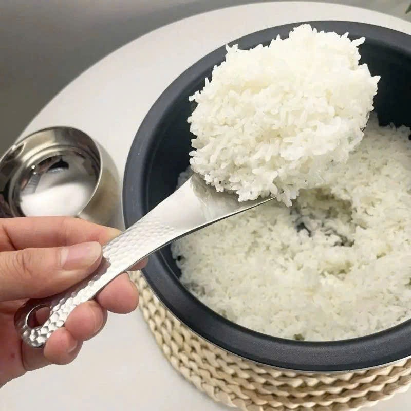 Muôi Xới Vá Cơm Inox Cán Sần Cao Cấp