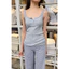 WGWE | Áo thun cotton hai dây ren phong cách Pháp, mặc trong hoặc mặc ngoài – W9647#