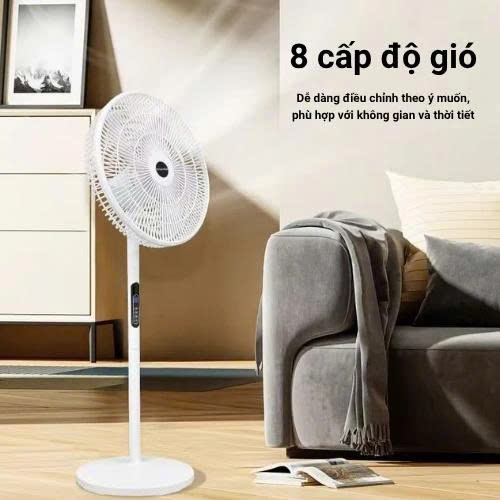 Quạt Cây Đứng Gropa Chính Hãng Điều Khiển Từ Xa, 7 Cánh Siêu Mát, Công Suất 40W, Tiết Kiệm Điện