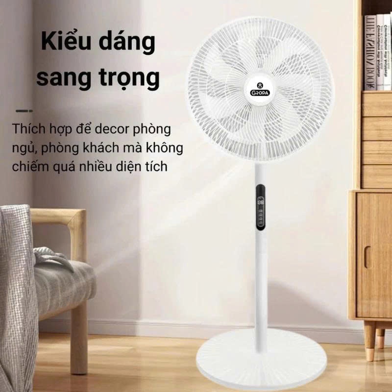 Quạt Cây Đứng Gropa Chính Hãng Điều Khiển Từ Xa, 7 Cánh Siêu Mát, Công Suất 40W, Tiết Kiệm Điện