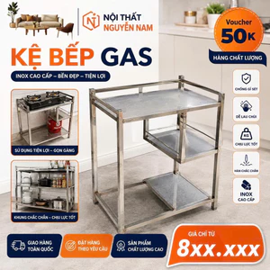Kệ Bếp Gas Inox Cao Cấp 2 Tầng - Khung Siêu Chắc Chắn, Chịu Lực Tốt, Chống Rỉ Sét Thiết Kế Tiện Lợi