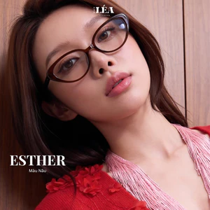 Kính mắt Chuyên Lắp Cận LÉAGLASSES - ESTHER Nhựa TR90 + KHUNG THÉP Dáng Mèo