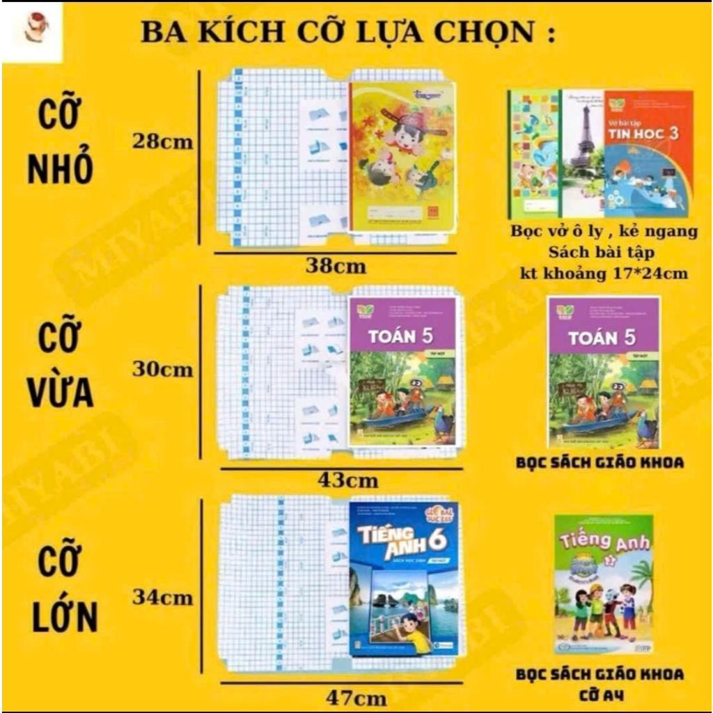 Bọc Sách Decal #1 cao cấp đầy đủ 3 size cho học sinh từ lớp 1-12, tiện lợi dễ dàng thao tác
