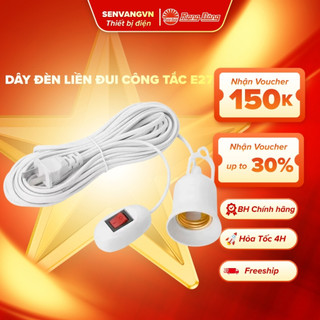 Dây Đui Đèn Liền Công Tắc 3m – Màu Trắng, Đui E27 – Gọn Nhẹ, Dễ Dùng Senvangvn