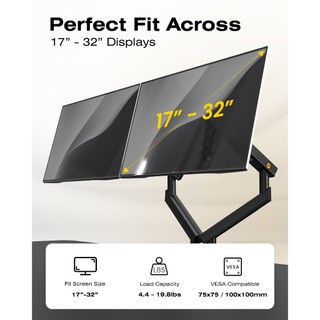 [Mẫu Mới 2026] Giá Treo 2 Màn Hình NB A5C Khép Thép Chịu Lực Cho Máy Tính 17-32 Inch Xoay 360 Độ