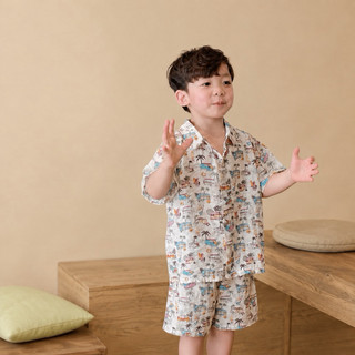 Set đi biển cho bé Batala Kids, Bộ đi chơi du lịch đũi tơ hoạ tiết hoa lá thoáng mát cho bé trai từ 10-22kg HOALA