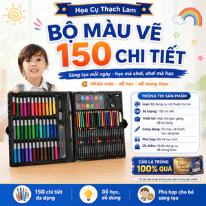 Bộ hộp bút màu 150 món cho bé tô màu hộp màu 150 chi tiết cho bé vẽ tranh HSD365 bé yêu thỏa s